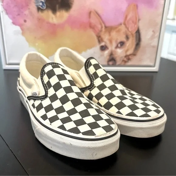 Vans Black and White Checkerboard Slip-Ons - Picture 2 of 3